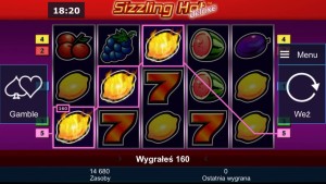 Wygyrwaj w Sizzling Hot Deluxe online na komórce