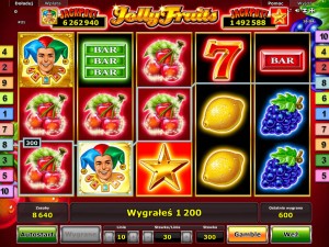 Automat owocowy Fruits z symbolem Joker